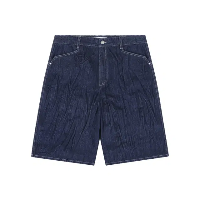 BESLOW CRINKLE DENIM SHORTS