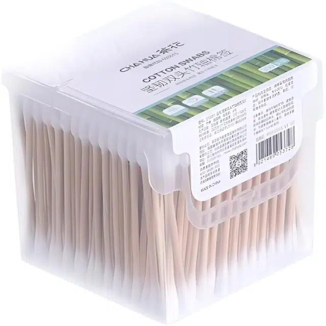 巨晶茶花一次性双头棉棒化妆用掏耳朵专用棉花棒小头细尖头圆棉签