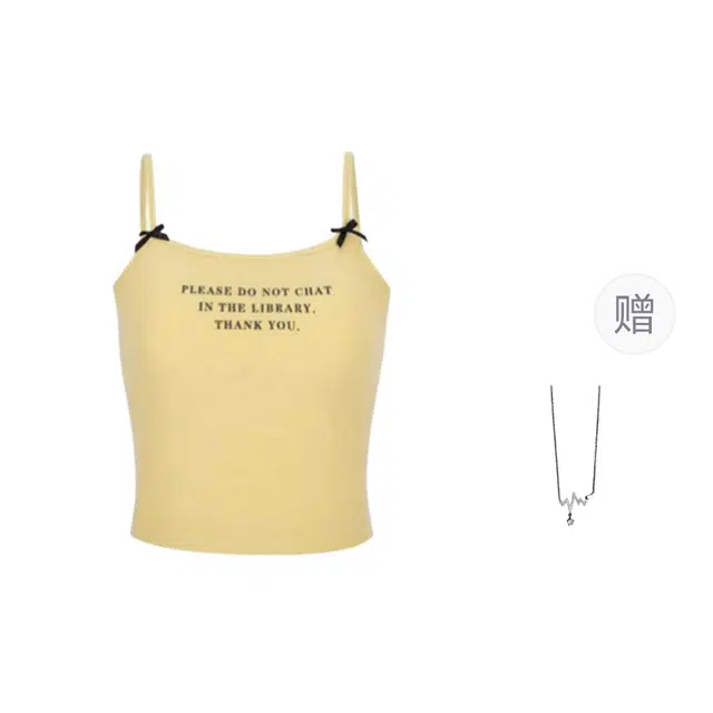 识恩 字母印花背心女夏外穿设计感内搭短款上衣吊带 女款