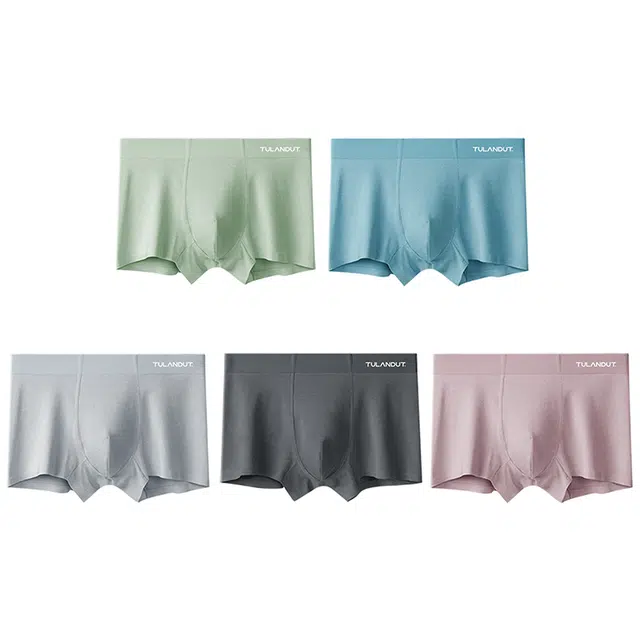 图兰朵 舒适透气无痕抗菌时尚简约高品质轻柔防臭轻薄柔软亲肤平角内裤 男款