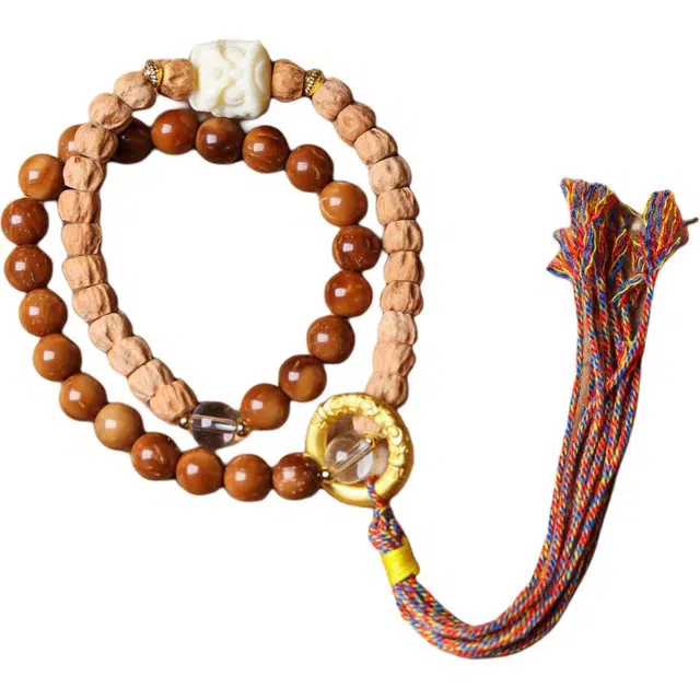 得笙陌 百香籽搭配双拼手持串乾坤圈跑环醒狮转运创意精美#好运 库克 手串 男女同款情侣款