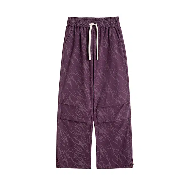 奇迹街区 复古做旧美式扎染纹理小众设计感垂感舒适百搭街头嘻哈通勤运动日常简约宽松纯棉直筒休闲裤 男女同款