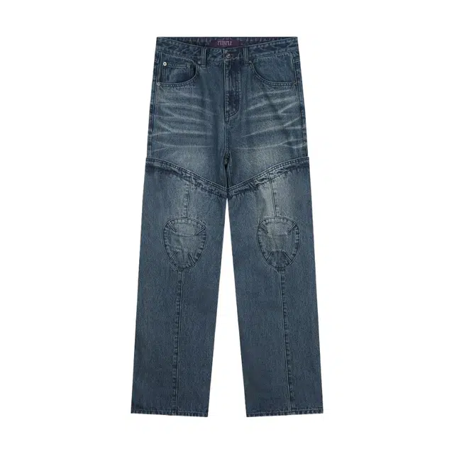 BESLOW MOTOCYCLE WASHED DENIM PANTS VINTAGE BLUE