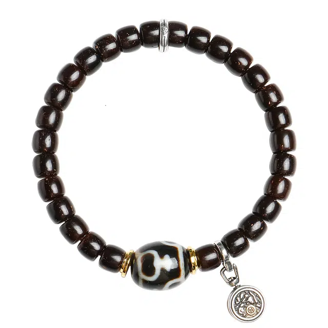 木盛缘 坚韧不屈搭高油高密桶珠文玩盘玩#好运 椰蒂 手串 男女同款情侣款