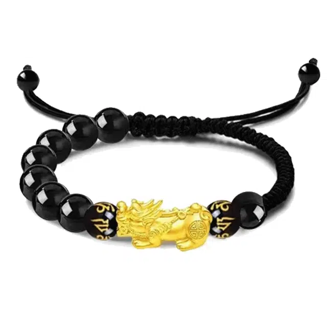 余笙情 六字箴言招财吞金兽貔貅八方来财转运珠#招财#好运 黑檀 手链 男女同款情侣款
