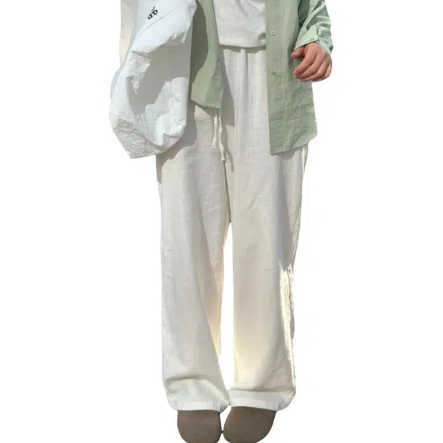 冈哉 美式个性速干透气清爽凉感纯色基础款松紧腰设计百搭款高级感潮牌阔腿拖地裤遮肉显瘦舒适直筒宽松通勤遛弯裤休闲裤 男女同款