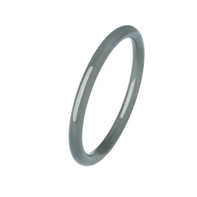 周大生 蓝风若梦小众新中式库里蓝素玉素圈镯子 玉髓 手镯 男女同款情侣款