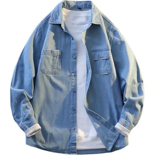 太子龍 潮流宽松百搭潮牌青少年长袖衬衫 男款