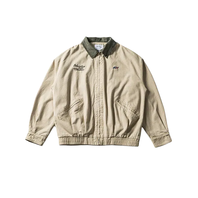 奇迹街区 翻领教练潮牌宽松百搭潮流复古休闲夹克外套 男女同款