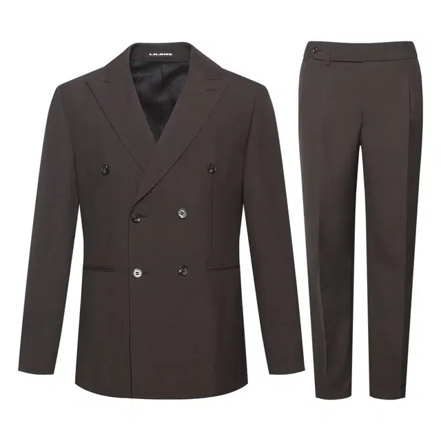 利郎 商务纯色戗驳领双开叉正装外套百搭时尚休闲长裤西装套装 男款
