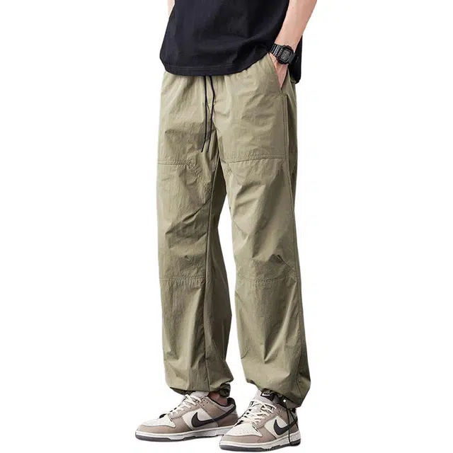 隐狼世家 夏季薄款潮牌纯色中腰长裤休闲裤 男款