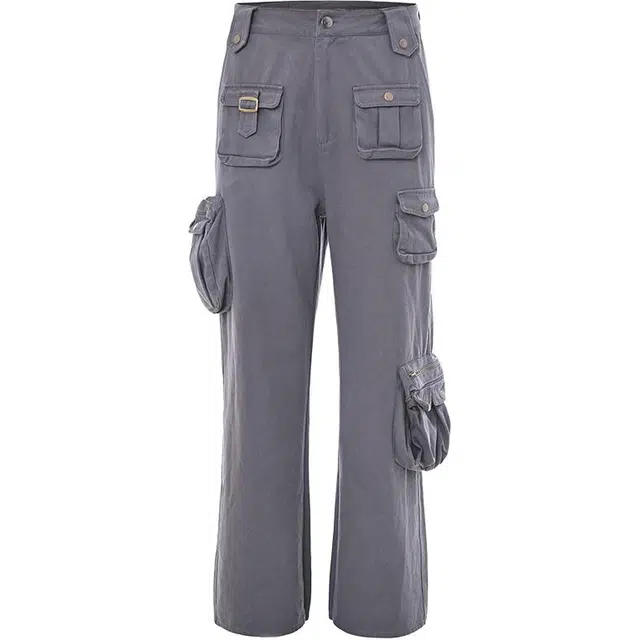 下层基础 宽松百搭纯色简约直筒工装裤 男女同款