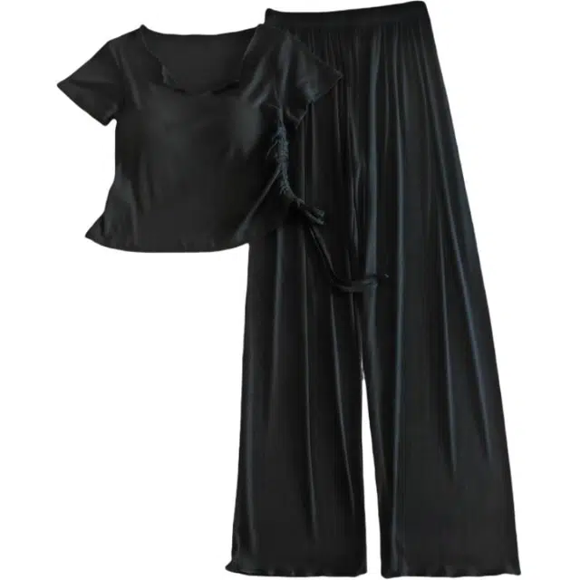 顶瓜瓜 带胸垫夏季女透气舒适休闲时尚宽松设计家居服睡衣套装 女款