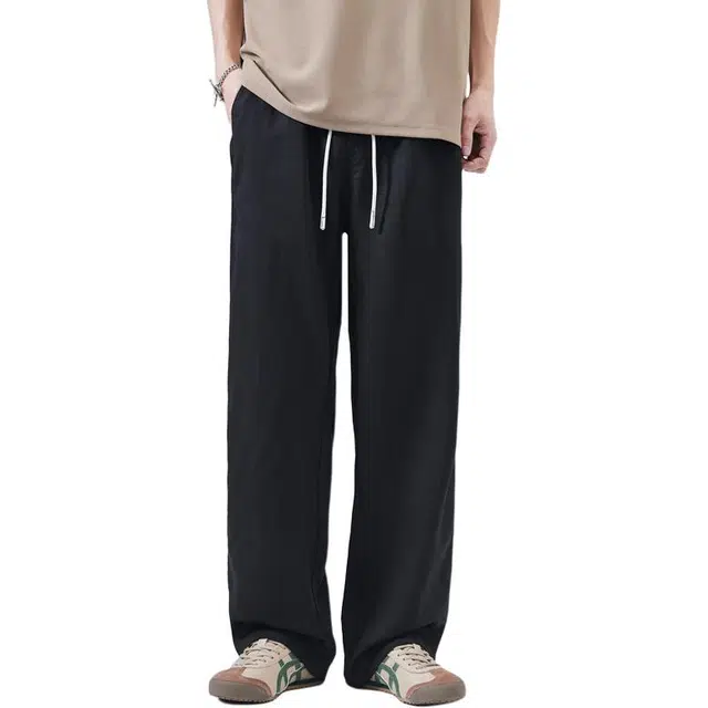 童先森 美式条纹夏季直筒裤中腰长裤休闲裤 男款