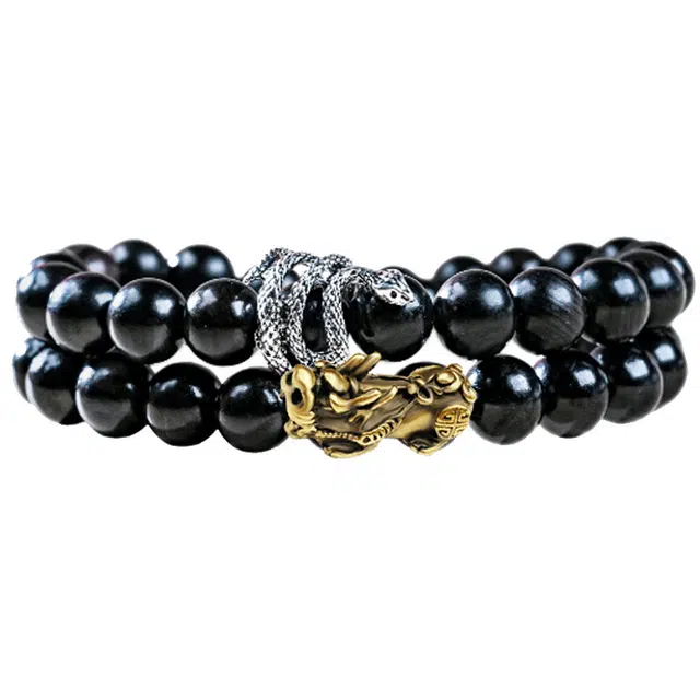 余笙情 灵蛇献福 新中式国潮轻奢高级感 小众时尚百搭 平安喜乐 诸事顺遂 八方来财 招财纳福#好运 黑檀 手串 男女同款情侣款