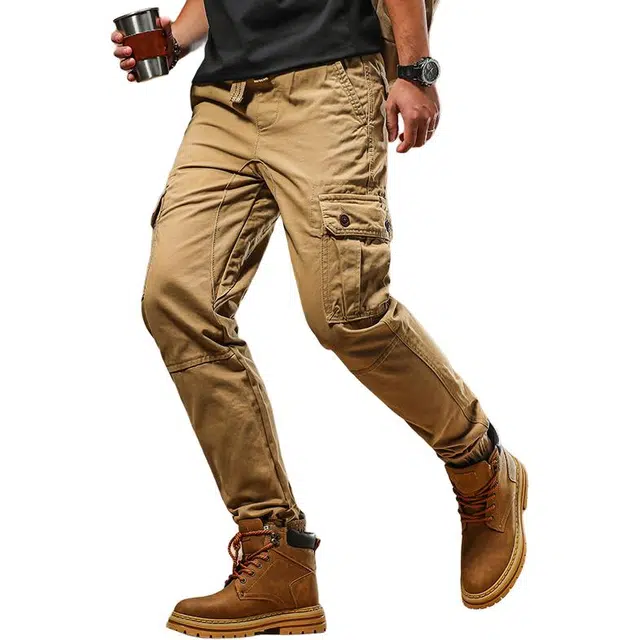 季言 休闲舒适束脚纯棉裤工装裤 男款