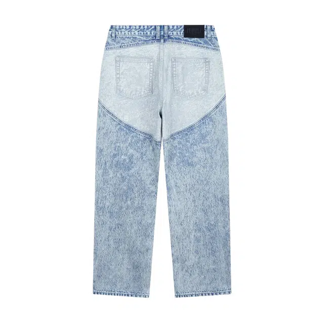 BESLOW STUDED WESTERN JEAN ACID WASHED