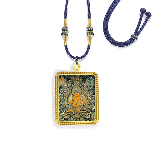 【藏巴拉-黄财神】 眰恦 招财纳福 旺财运 旺事业  小众个性唐卡好运 合金 项链 男女同款情侣款
