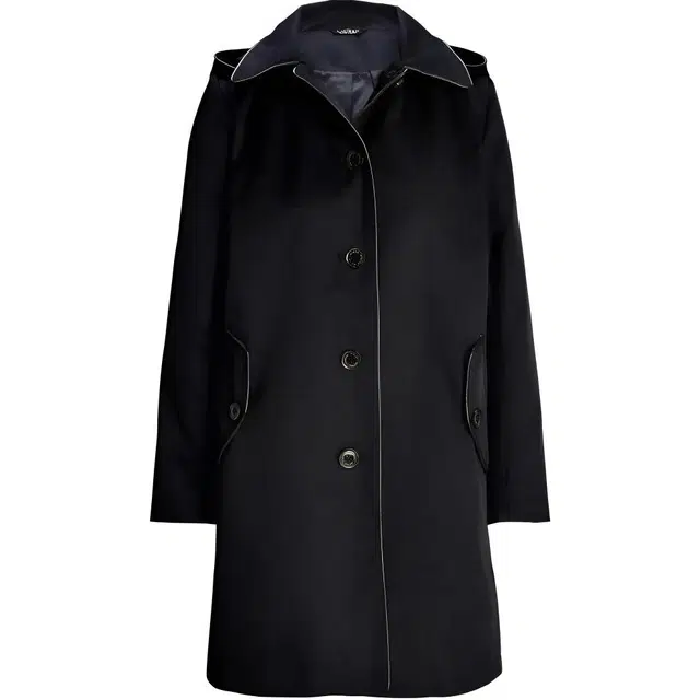 Ralph Lauren Hooded Single-Breasted Coat Black