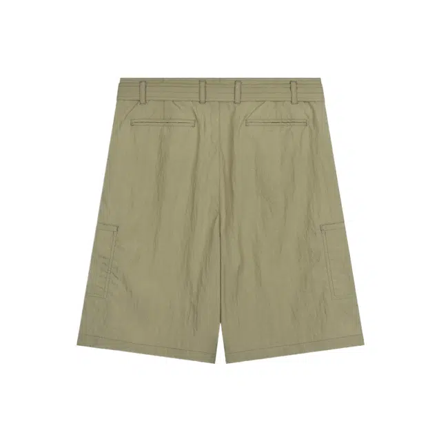 BESLOW CRINKLE BELTED ONE TUCK SHORTS