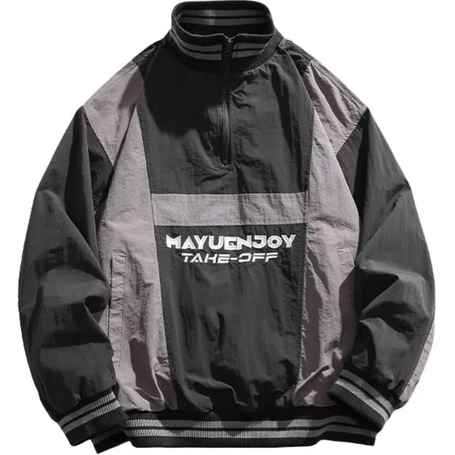 奇迹街区 美式潮牌复古慵懒立领宽松百搭休闲夹克外套 男女同款