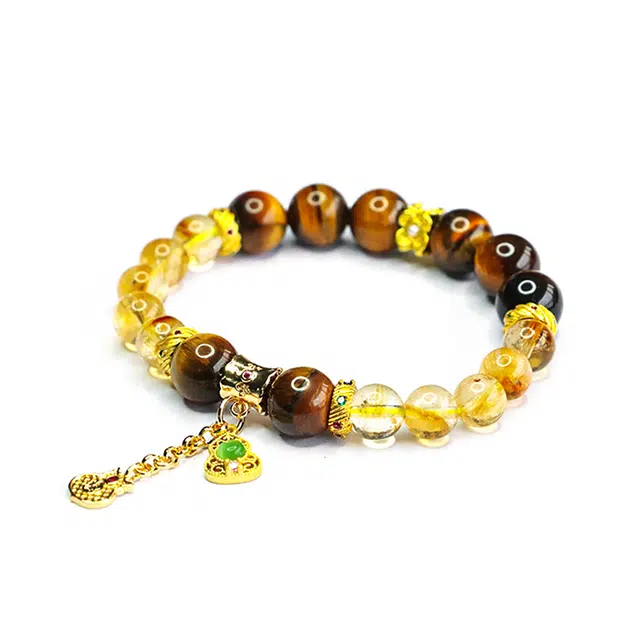 絮物 温柔可爱气质甜美设计款新中式国潮轻奢高级感小众百搭时尚新宠出街神器诸事顺遂上岸#好运 黄水晶 手串 男女同款情侣款