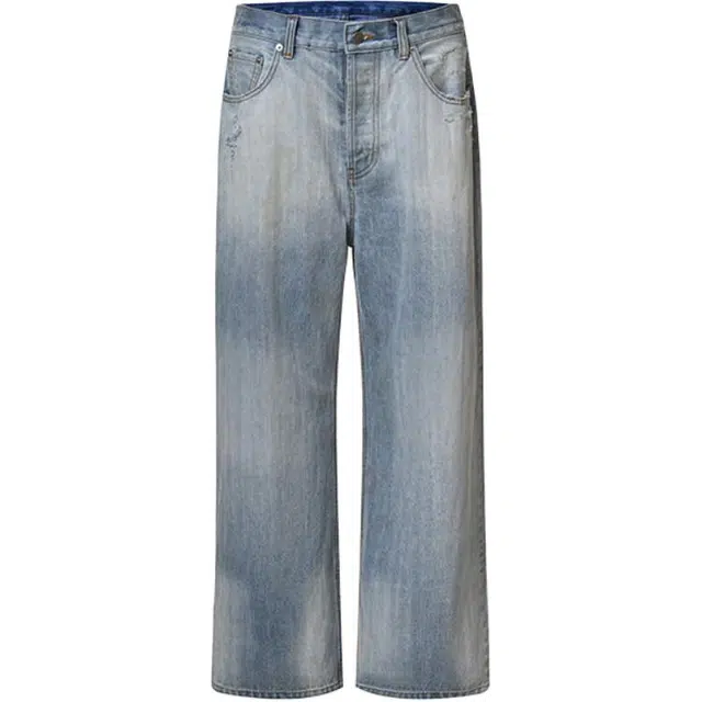 下层基础 重水洗做旧直筒舒适百搭休闲牛仔裤 男女同款