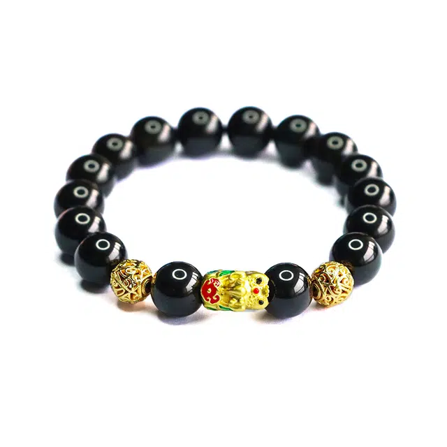 絮物 复古时尚百搭款新中式国潮轻奢高级感小众潮流新宠出街神器饰品平安喜乐上岸#好运处理 黑曜石 手串 男女同款情侣款