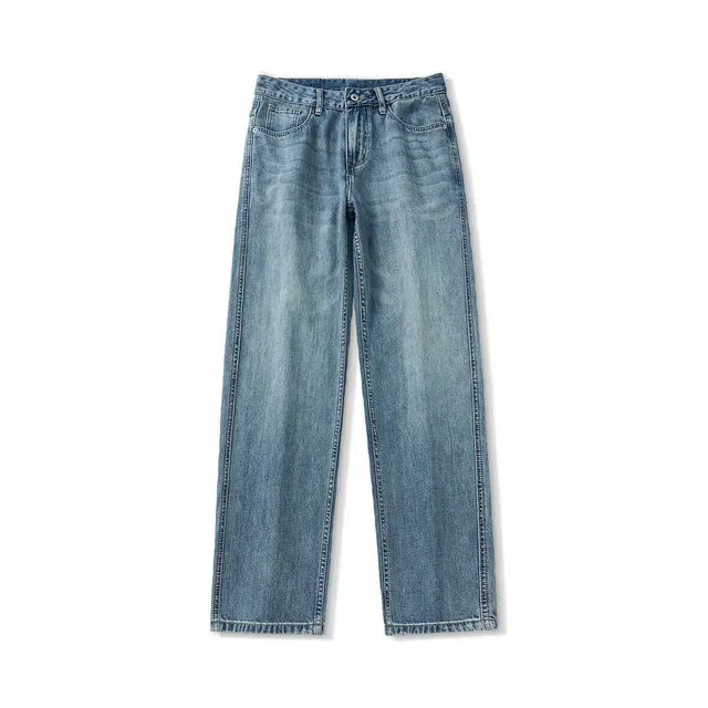 童先森 夏季薄款宽松中腰长裤牛仔裤 男款