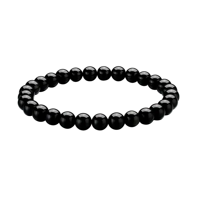 梦金园 简约 国潮转运珠暗黑轻奢高级感复古民族风 个性时尚通勤百搭 #好运 黑曜石 手串 男女同款情侣款