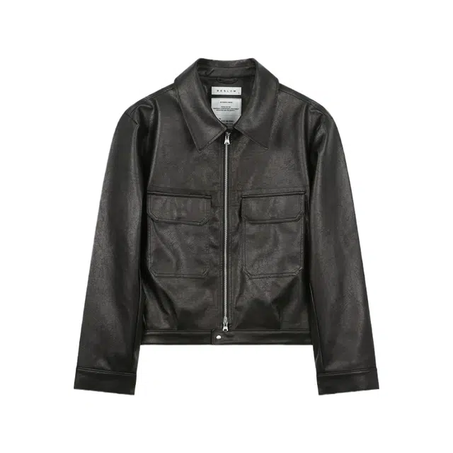 BESLOW VEGAN LEATHER MILITARY ZIP- UP JACKET