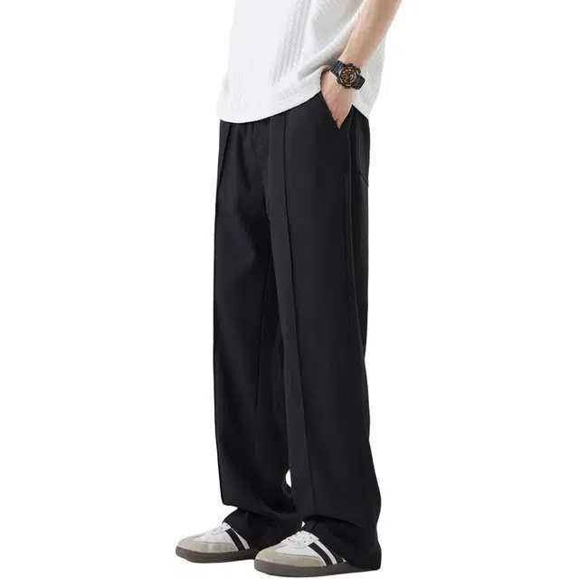 童先森 薄款潮流百搭纯色中腰长裤休闲裤 男款