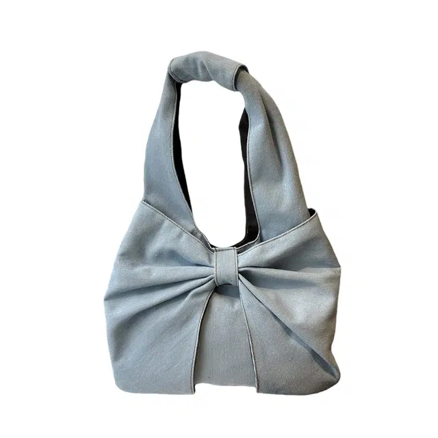 捷朗仕 甜美蝴蝶结腋下包百搭通勤 牛仔布 单肩包 常规 女款 多色