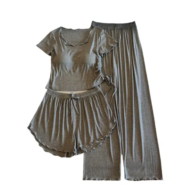 顶瓜瓜 夏季女舒适休闲宽松设计时尚家居服睡衣套装 女款