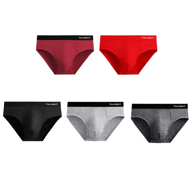 图兰朵 舒适透气贴身柔软亲肤时尚简约弹力高级抗菌平角内裤 男款