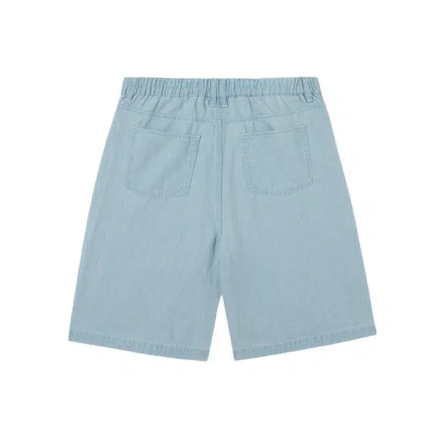BESLOW ONE TUCK LINEN DENIM SHORTS