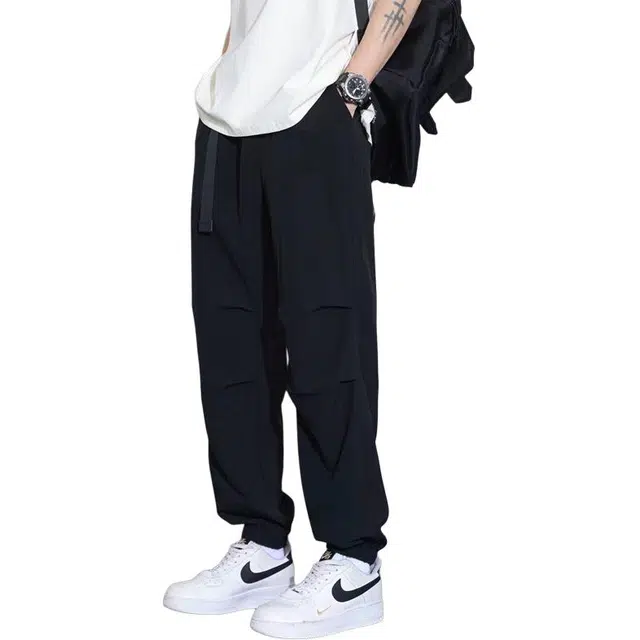 童先森 透气长裤纯色中腰休闲裤 男款