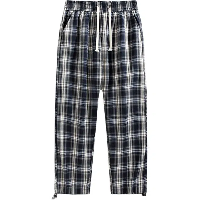 奇迹街区 工装直筒潮牌格子宽松百搭休闲裤 男女同款