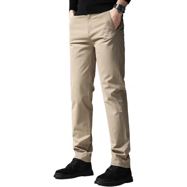 贵色 春秋季 美式商务修身高端精梳棉混纺中腰显瘦潮流百搭通勤休闲裤西装裤 直筒 男款