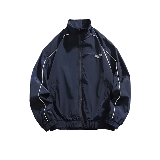 奇迹街区 美式潮牌立领宽松百搭休闲夹克外套 男女同款