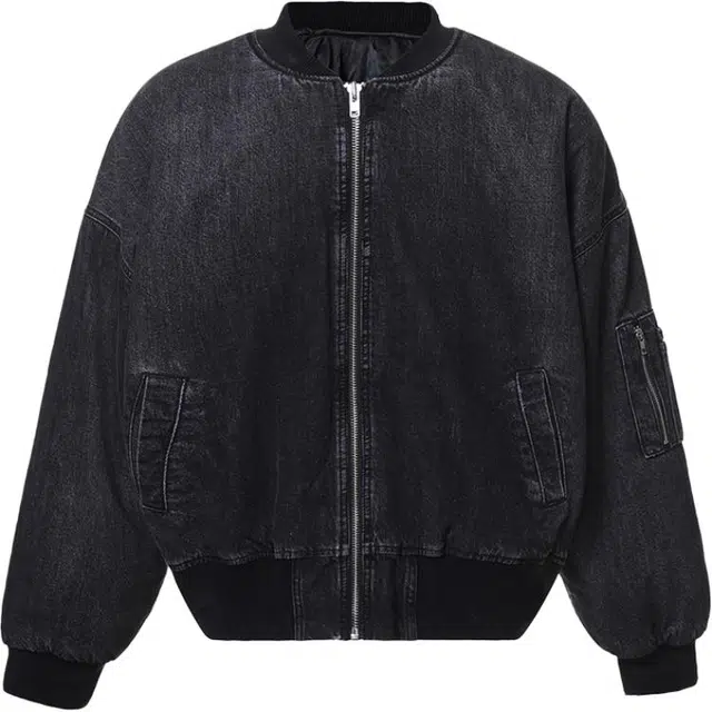 下层基础 重工水洗做旧飞行员短款舒适百搭长袖牛仔外套 男女同款