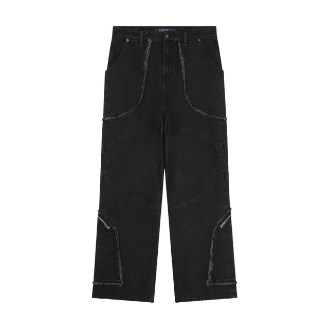 BESLOW CUT OUT CURVED POCKET JEANS