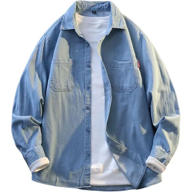 太子龍 春秋牛仔长袖休闲衬衣薄款上衣青年男装外套潮流衬衫 男款
