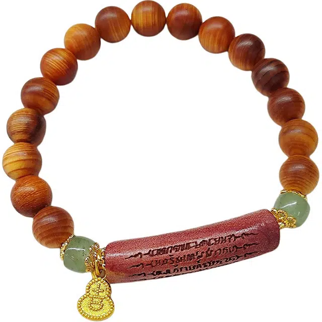 得笙陌 五条经文平安守护福禄转运精致国风#好运 崖柏 手串 男女同款情侣款