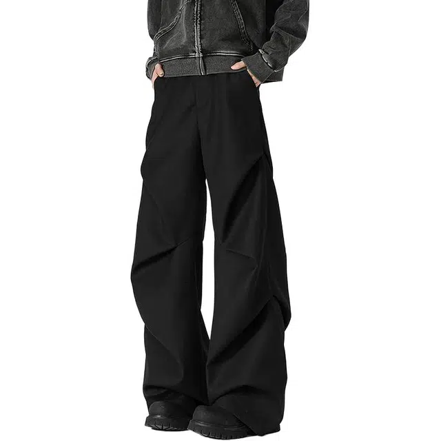 童先森 阔腿喇叭中腰长裤休闲裤 男款