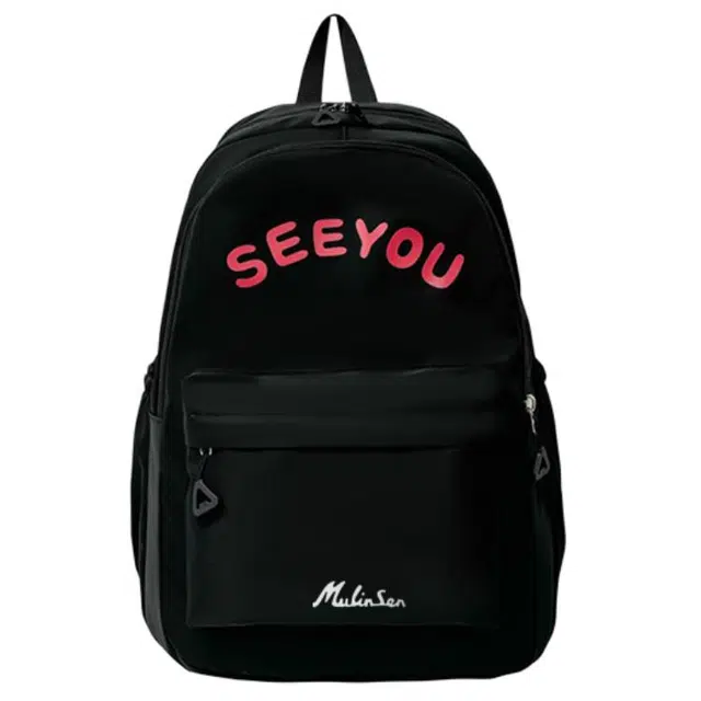 木林森 休闲简约小清新拉链开合通勤轻便百搭多功能 尼龙 双肩包 男女同款情侣款 黑色/白色/黄色