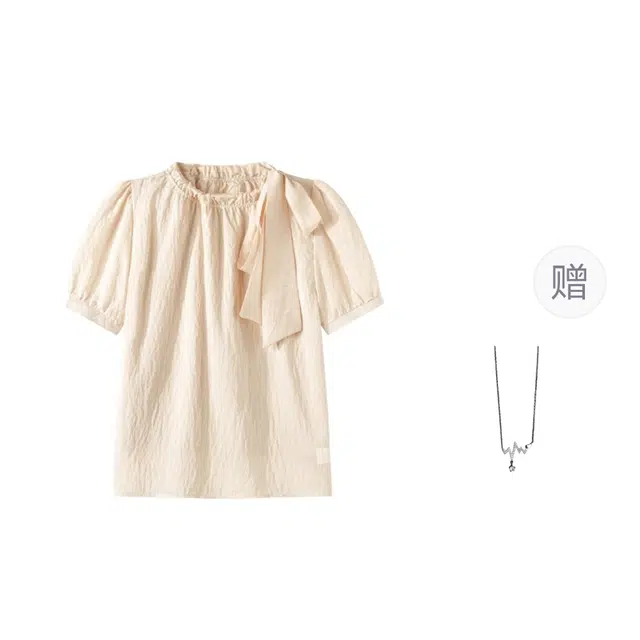 识恩 法式气质侧边蝴蝶结系带高级感减龄 衬衫 女款