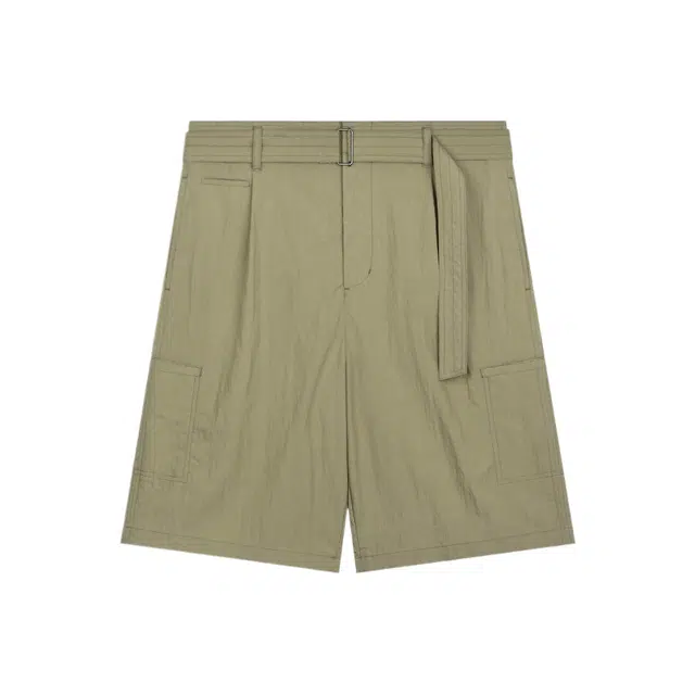 BESLOW CRINKLE BELTED ONE TUCK SHORTS