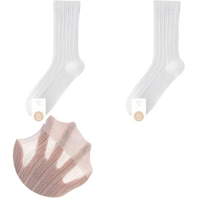 黛梦恋 透气凉感超薄纯色简约中筒袜 女款