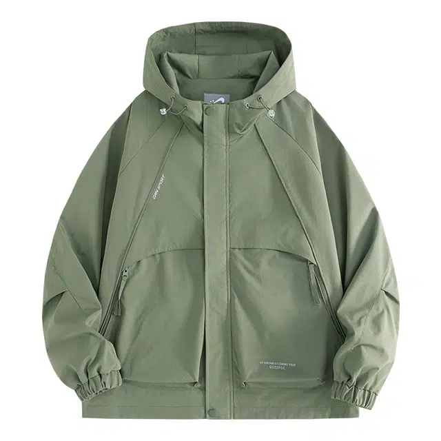 贵人鸟 轻拓系列 机能工装拉链口袋反光银字母印花百搭潮流宽松休闲连帽长袖夹克外套 男女同款